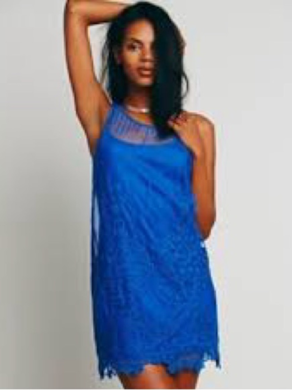 Free People Blue Lace Mini Dress
